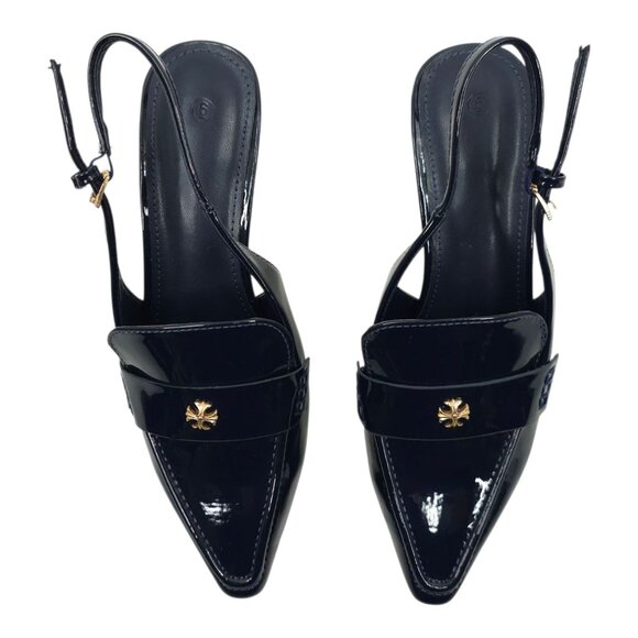 ZBY Coutgo Pointed Toe Slingback Kitten Heel Pumps Women 6 Slip On Ankle Buckle - Picture 10 of 16